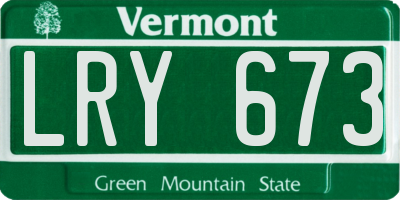 VT license plate LRY673