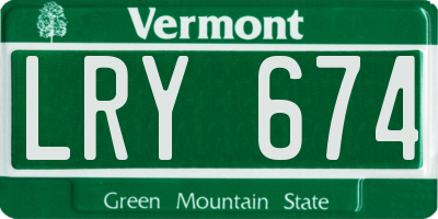 VT license plate LRY674