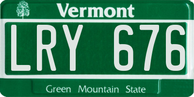VT license plate LRY676