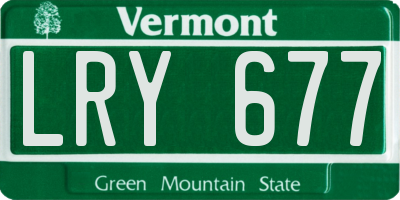 VT license plate LRY677