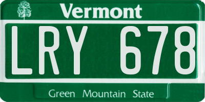 VT license plate LRY678