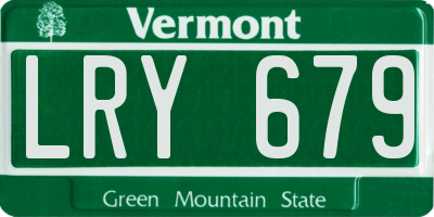 VT license plate LRY679