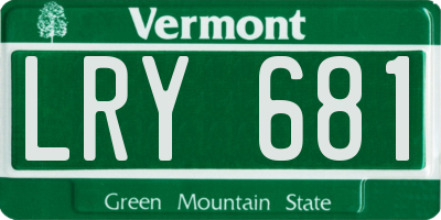 VT license plate LRY681