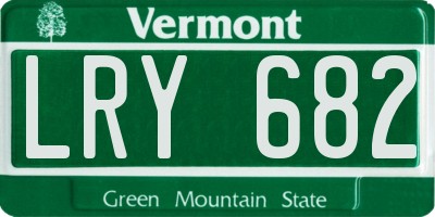 VT license plate LRY682