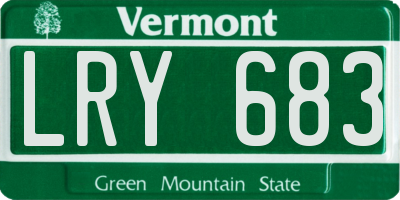 VT license plate LRY683