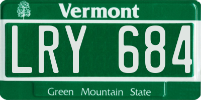 VT license plate LRY684
