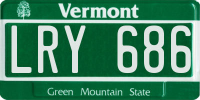 VT license plate LRY686