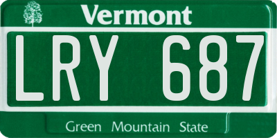 VT license plate LRY687