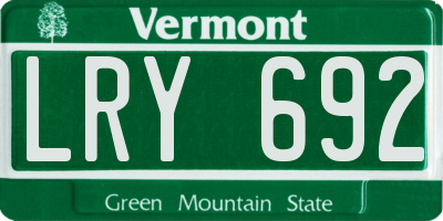 VT license plate LRY692