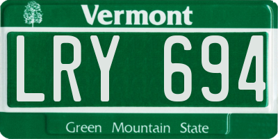 VT license plate LRY694