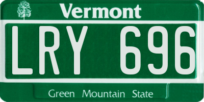 VT license plate LRY696
