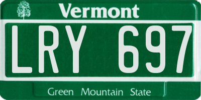 VT license plate LRY697