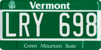 VT license plate LRY698