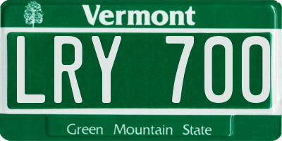 VT license plate LRY700