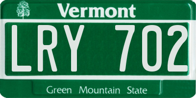 VT license plate LRY702