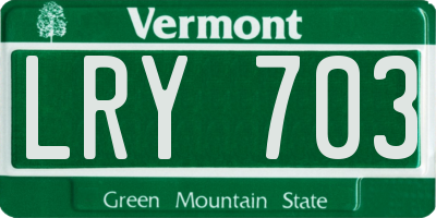 VT license plate LRY703