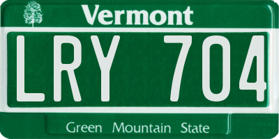 VT license plate LRY704