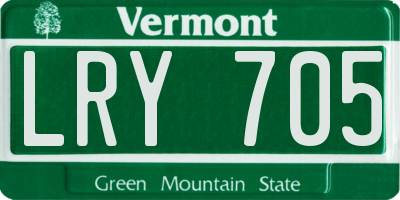 VT license plate LRY705