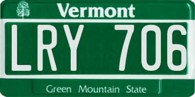 VT license plate LRY706