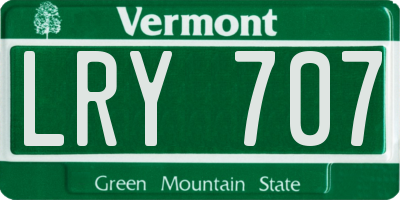 VT license plate LRY707