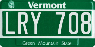 VT license plate LRY708