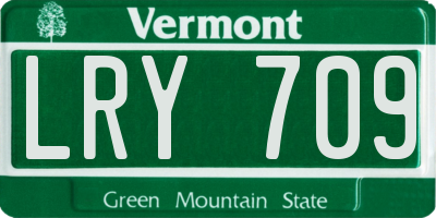 VT license plate LRY709