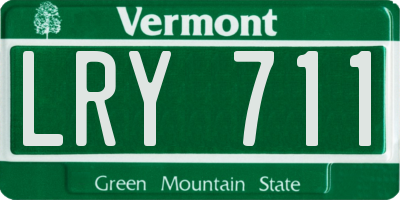 VT license plate LRY711