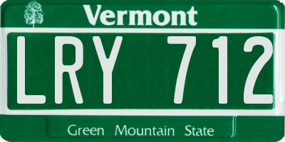 VT license plate LRY712