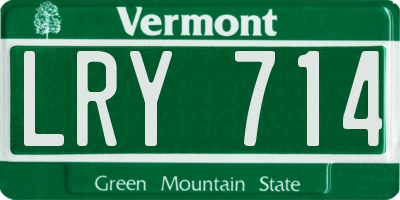 VT license plate LRY714