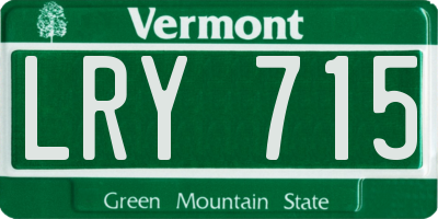 VT license plate LRY715