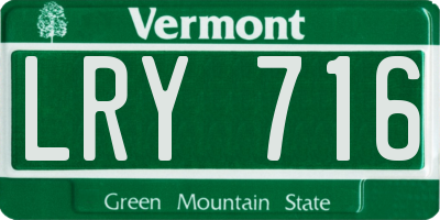 VT license plate LRY716
