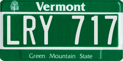 VT license plate LRY717