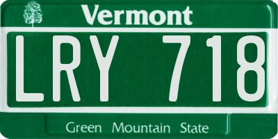 VT license plate LRY718