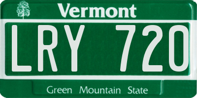 VT license plate LRY720