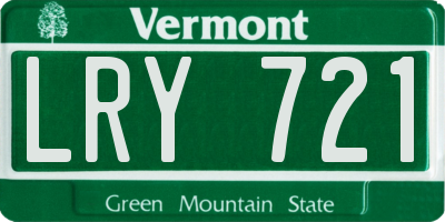 VT license plate LRY721