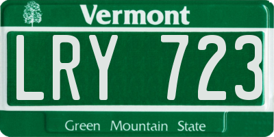 VT license plate LRY723