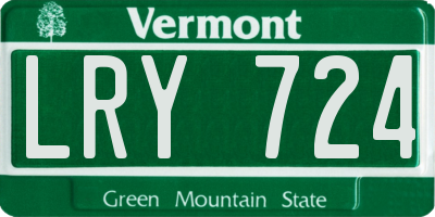 VT license plate LRY724