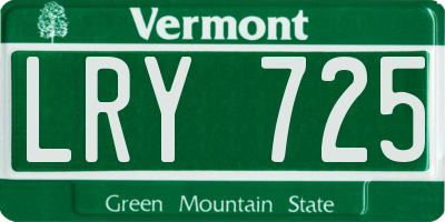 VT license plate LRY725