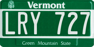 VT license plate LRY727