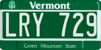 VT license plate LRY729