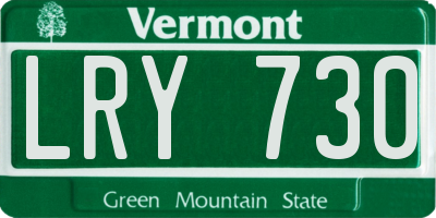 VT license plate LRY730
