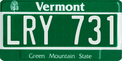 VT license plate LRY731