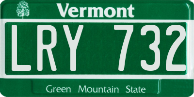 VT license plate LRY732