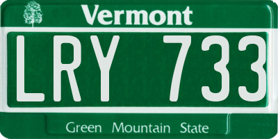 VT license plate LRY733