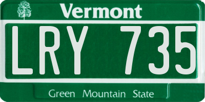 VT license plate LRY735