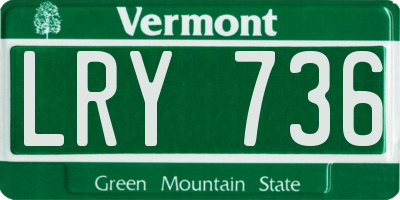 VT license plate LRY736
