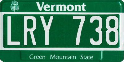 VT license plate LRY738