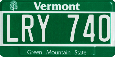 VT license plate LRY740
