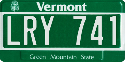 VT license plate LRY741