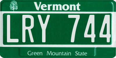 VT license plate LRY744